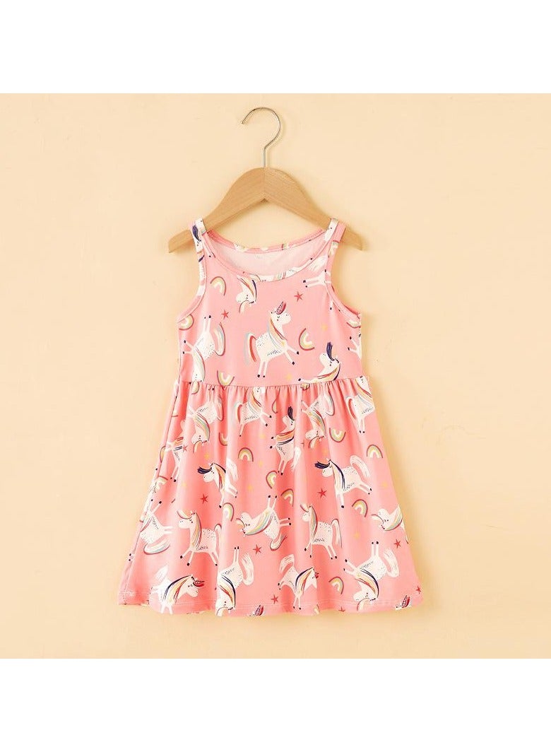 Loquat Summer Girls' Universal Printed A-line Dress 1PCS  - Image 1