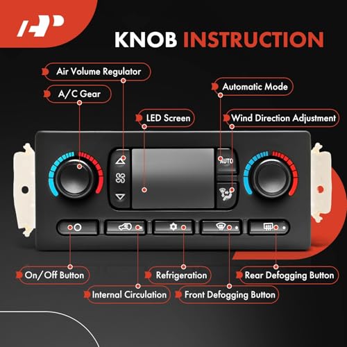 A-Premium Automatic Climate Control Module A/C & Heater Control Panel Compatible with Chevy, GMC & Cadillac - 2005 2006 2007 Silverado 1500, Sierra 1500, Tahoe, Yukon - with Rear Window Defogger - Image 2