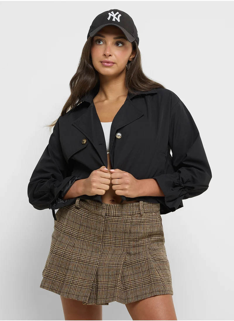 Ginger Cropped Trench Style Jacket