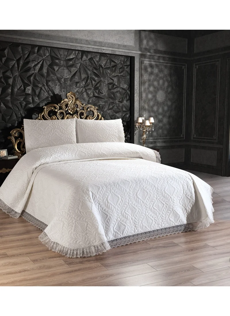 Faiend Ultrasonic Quilted Double Lace Bedspread and Pillowcases