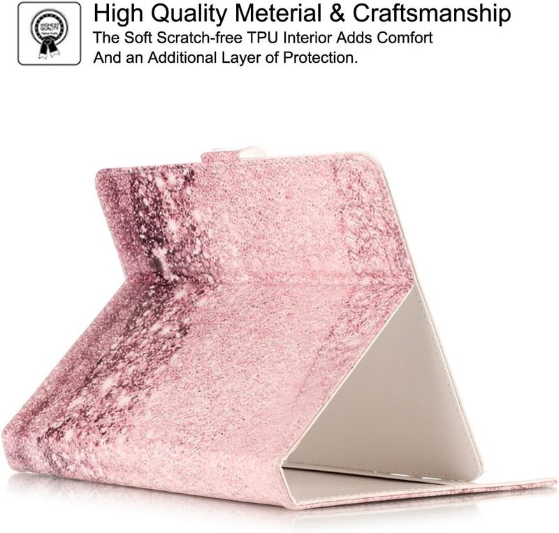 Newshine Universal 7.0" case, Flower Marble Pattern Synthetic Leather Folding Folio Stand Case with Card Slots&Money Pocket for All 7 inch Tablet Including Samsung Lenovo Kindle - Bling - Image 4