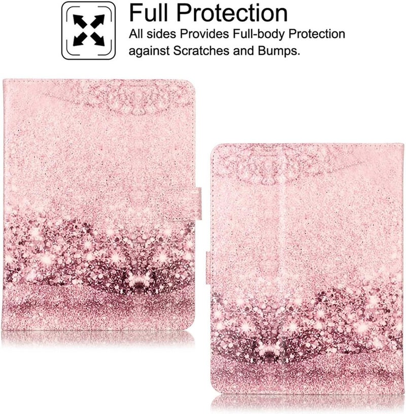 Newshine Universal 7.0" case, Flower Marble Pattern Synthetic Leather Folding Folio Stand Case with Card Slots&Money Pocket for All 7 inch Tablet Including Samsung Lenovo Kindle - Bling - Image 3