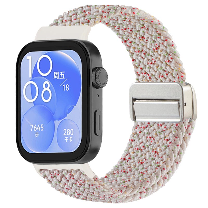 إيروريكس سوار ساعة هواوي واتش فيت 4 / فيت 4 برو / فيت 3 مع مشبك مغناطيسي مضفر (لون ستارلايت) - Image 1