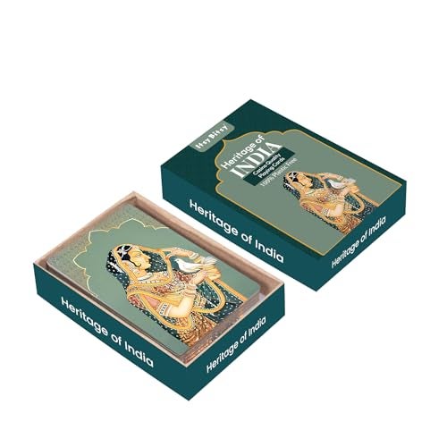 itsy-bitsy Itsy Bitsy Heritage of India Playing Cards |Timeless Artistry | Pine MDF Wooden Box with Antique Latch | Pack of 3 | Classic Casino Quality Card Decks for Family, Party & Gift - Image 5