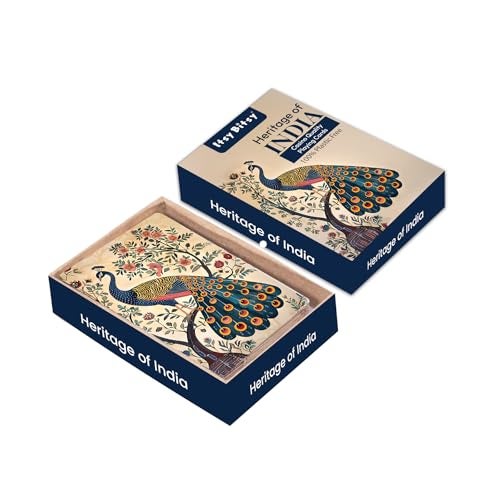itsy-bitsy Itsy Bitsy Heritage of India Playing Cards |Timeless Artistry | Pine MDF Wooden Box with Antique Latch | Pack of 3 | Classic Casino Quality Card Decks for Family, Party & Gift - Image 4