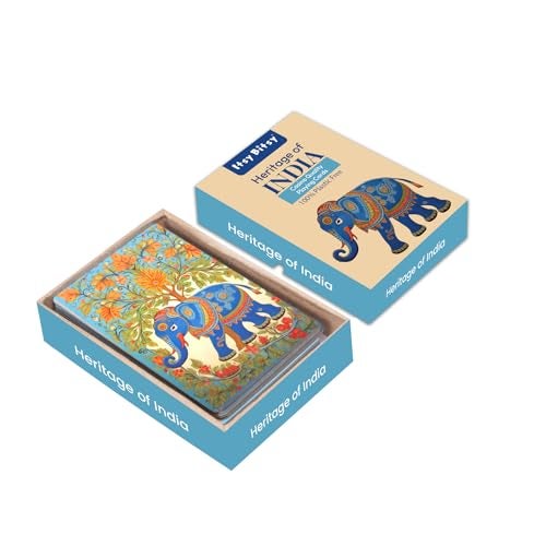 itsy-bitsy Itsy Bitsy Heritage of India Playing Cards |Timeless Artistry | Pine MDF Wooden Box with Antique Latch | Pack of 3 | Classic Casino Quality Card Decks for Family, Party & Gift - Image 3