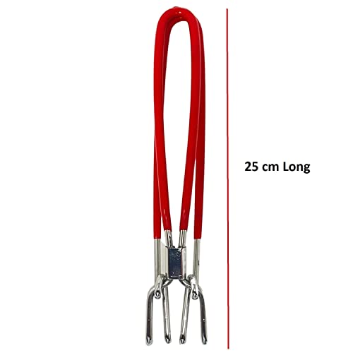 Dynore Stainless Steel Red Vinyl Coated Pakkad/Wire Tong/Kitchen Tong - Image 5