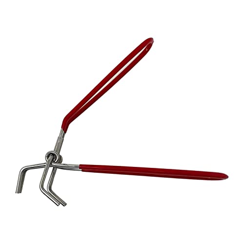 Dynore Stainless Steel Red Vinyl Coated Pakkad/Wire Tong/Kitchen Tong - Image 4