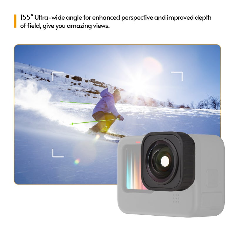 Max Lens Mod 155 Degree Wide Angle 5m Waterproof Compatible with GoPro Hero 9/ 10Black - Image 3