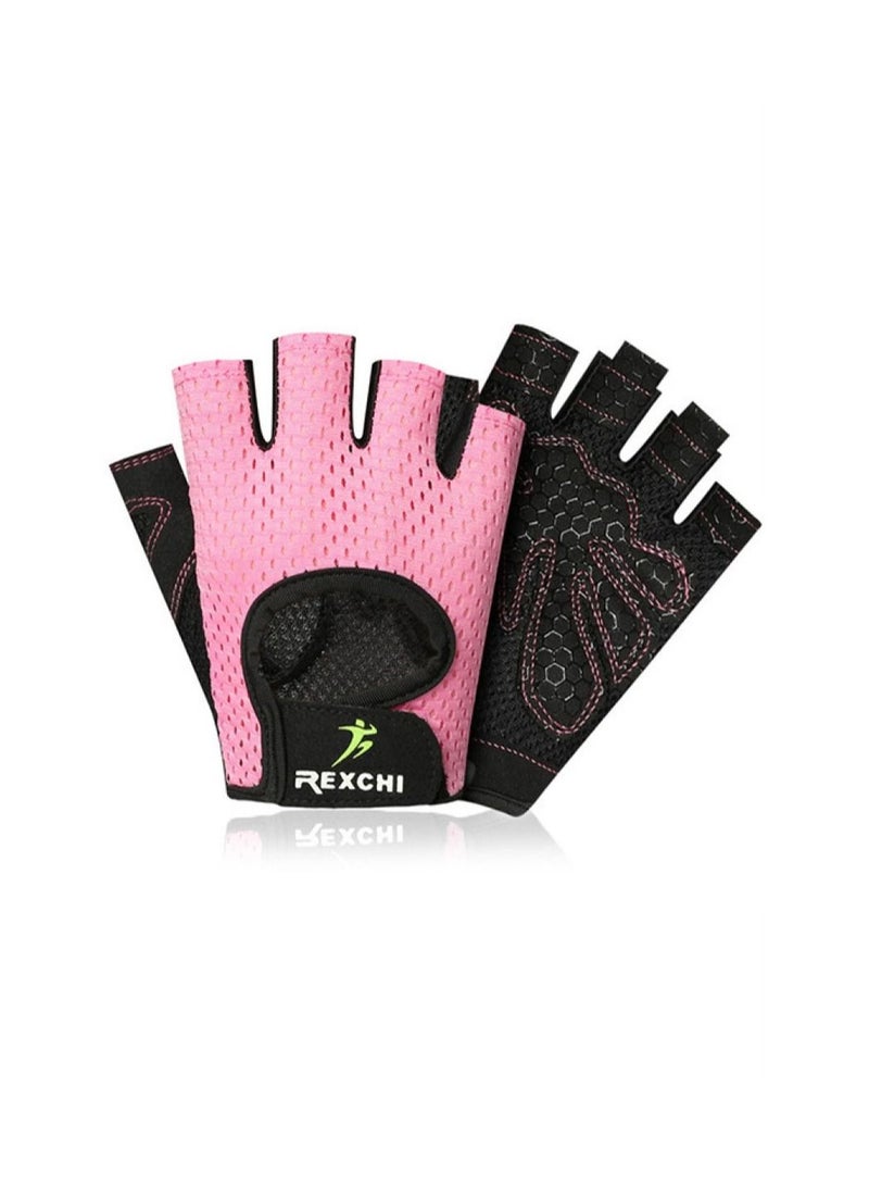 REXCHI Men's And Women's Half Finger Exercise  Cycling Anti-skid Breathable Gloves