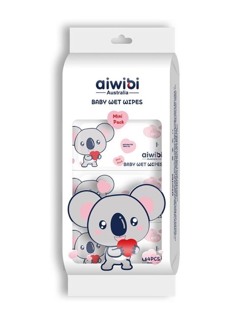 Aiwibi Mini Baby Wet Wipes Pack of 8x8-64 sheets