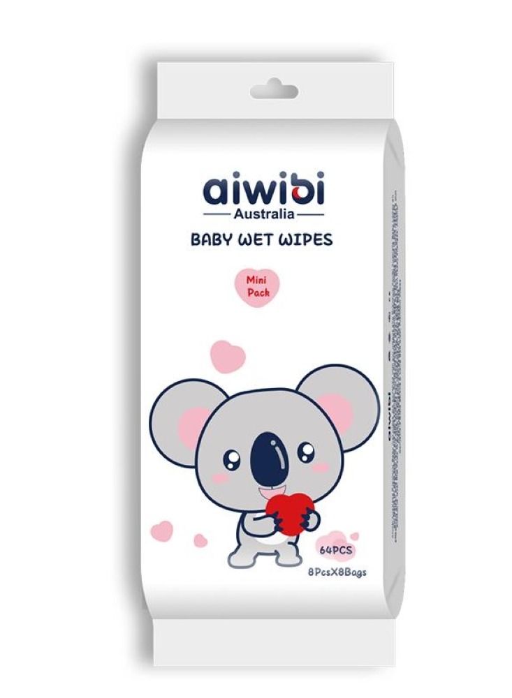 Aiwibi Mini Baby Wet Wipes Pack of 8x8-64 sheets