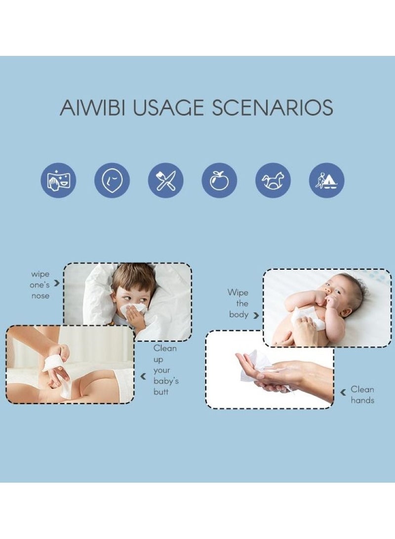 Aiwibi Mini Baby Wet Wipes Pack of 8x8-64 sheets
