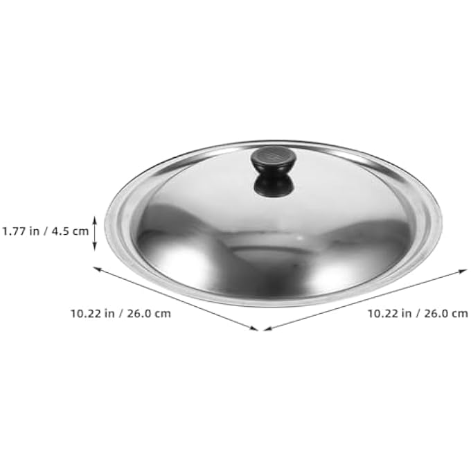 Amosfun 26Cm Universal Stainless Steel Lid For Pots Pans And Skiilets  Round Pot Cover Cookware Lid Replacement With Knob Handle - Image 3
