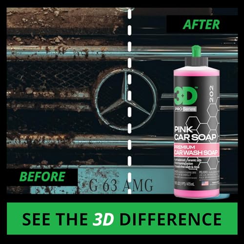 3D صابون السيارة الوردي 3D - 16 أونصة | صابون غسيل سيارات متوازن الحموضة برغوة عالية ورائحة الكرز | خالي من الخدوش، لمعان عالي | آمن على الشمع والمواد الواقية | العناية بالسيارة أسبوعيًا - Image 2