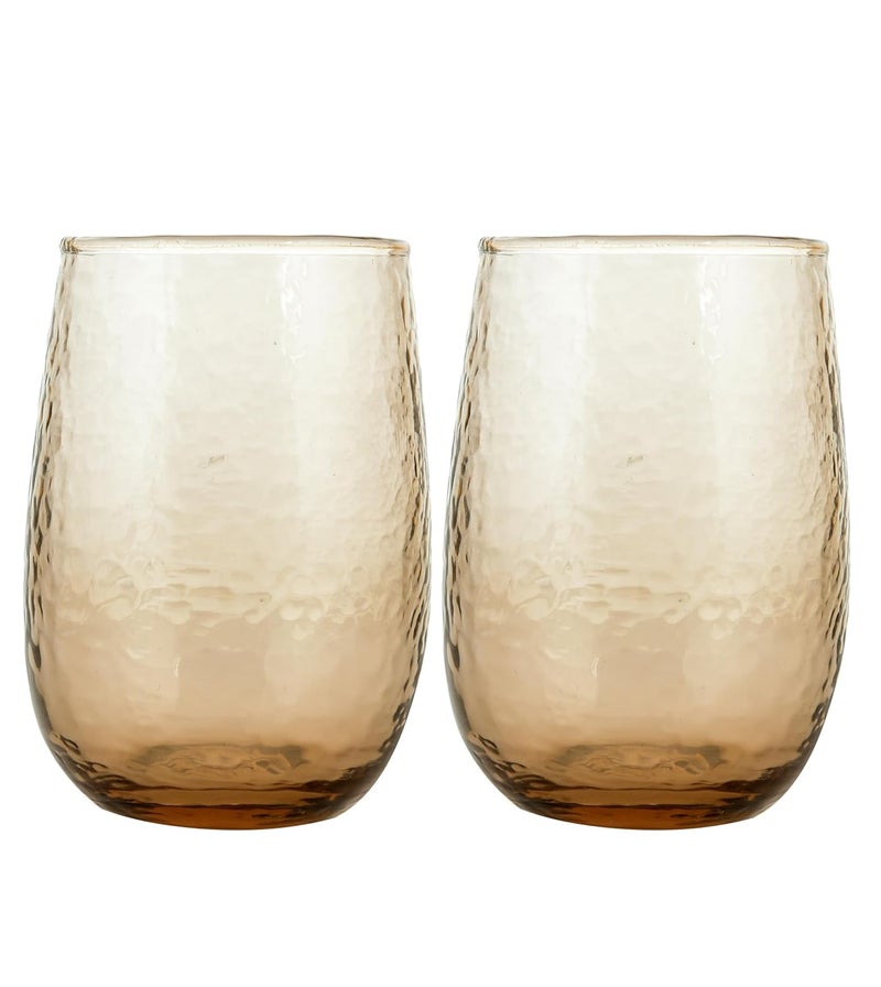OGGN OGGN Elegant Brown Wine Glass Set of 2 Premium Drinking Glasses for Water Juice Cocktails and Beverages Durable Stylish Glassware for Everyday Use or Special Occasions - Image 2