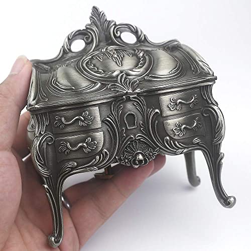 ROSIKING Tall Emboss Alloy Metal Music Box Wind Up Antique Jewelry Musical Boxes Christmas Birthday Valentine's Day Gifts Plays Howl's Moving Castle-Merry Go Round of Life - Image 1