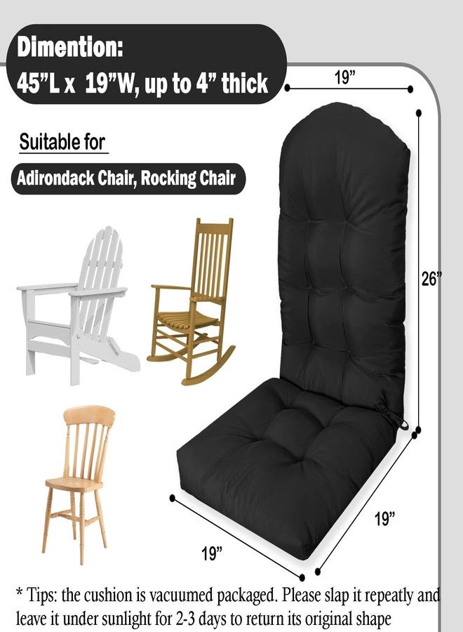 MQK Water-Repellent Adirondack Chair Cushion, Indoor/Outdoor Rocking Chair Cushion with Durable Ties and High Elasticity PP Cotton, High Back Patio Chair Cushion, Fade-Resistant Adirondack Cushion - Image 5