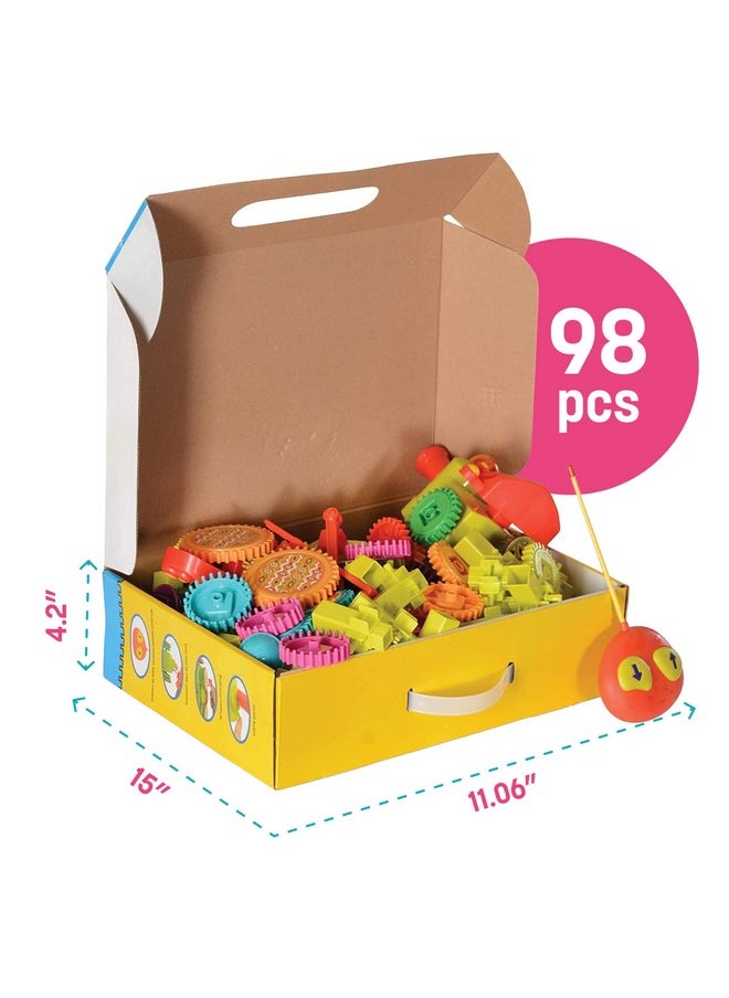 Top Race Remote Control Moving Gear Train Stem Building Toy With Lights And Sound Gift Toys For Boys 4,5,6,7,8 Year Olds | Kids Stem Building Blocks Toy (98 Pieces)  - Image 3