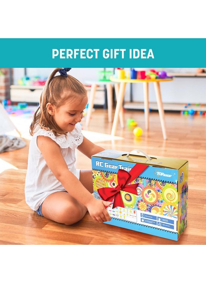 Top Race Remote Control Moving Gear Train Stem Building Toy With Lights And Sound Gift Toys For Boys 4,5,6,7,8 Year Olds | Kids Stem Building Blocks Toy (98 Pieces)  - Image 4