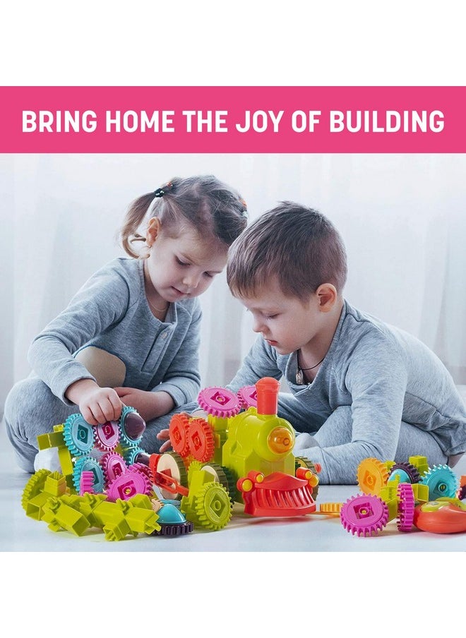Top Race Remote Control Moving Gear Train Stem Building Toy With Lights And Sound Gift Toys For Boys 4,5,6,7,8 Year Olds | Kids Stem Building Blocks Toy (98 Pieces)  - Image 2