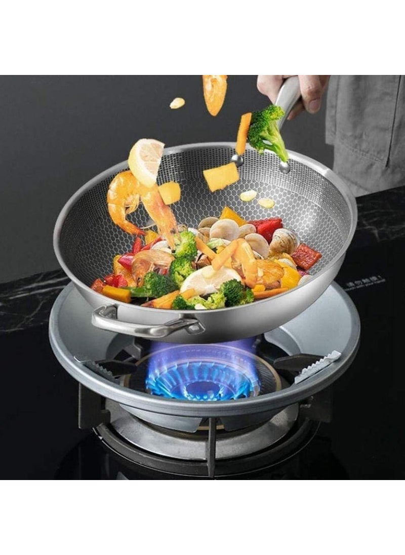 Global Impex Global Impex Silver Gas Saver Burner Stand HighTemp Resistant Windproof AntiRust Universal Fit with 4 Support Legs Free Steel Straw SkidResistant Kitchen Essential Pack of 2  - Image 2