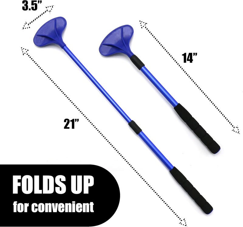 EASACE EASACE Back Scratcher for Women Men Extendable with Strong ABS Massage Head 21inch Body Scratcher for Adults  Pets Compact  RetractableBlue - Image 2