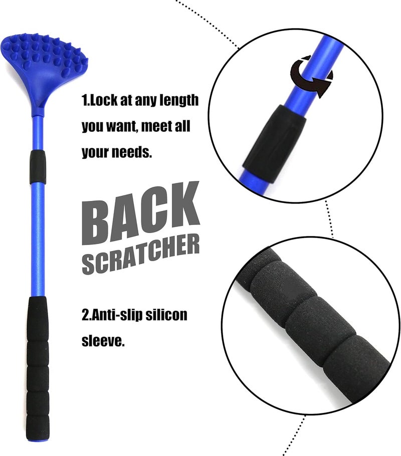 EASACE EASACE Back Scratcher for Women Men Extendable with Strong ABS Massage Head 21inch Body Scratcher for Adults  Pets Compact  RetractableBlue - Image 5