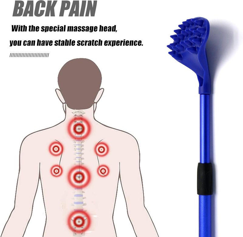 EASACE EASACE Back Scratcher for Women Men Extendable with Strong ABS Massage Head 21inch Body Scratcher for Adults  Pets Compact  RetractableBlue - Image 3