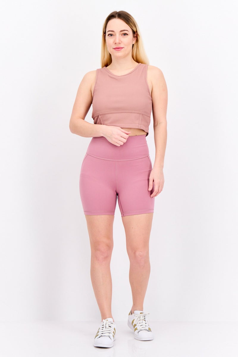 Adidas Women Sportswear Fit Training Shorts, Mauve - Image 4