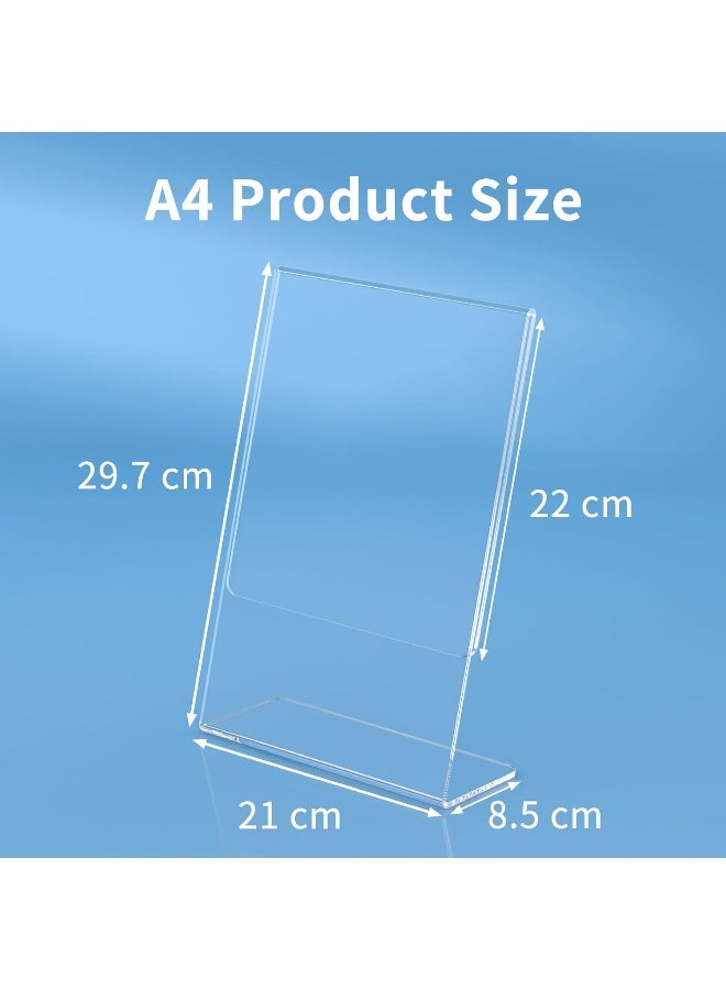 TPGP A4 Acrylic Sign Holder: 6 Pack Clear L-Shape Menu Display Stand For Poster - Restaurant Office Shop - Image 2