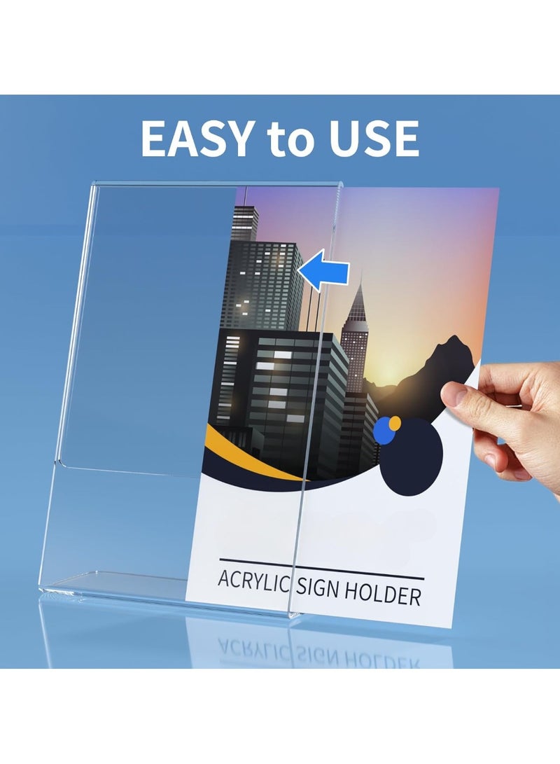 TPGP A4 Acrylic Sign Holder: 6 Pack Clear L-Shape Menu Display Stand For Poster - Restaurant Office Shop - Image 5