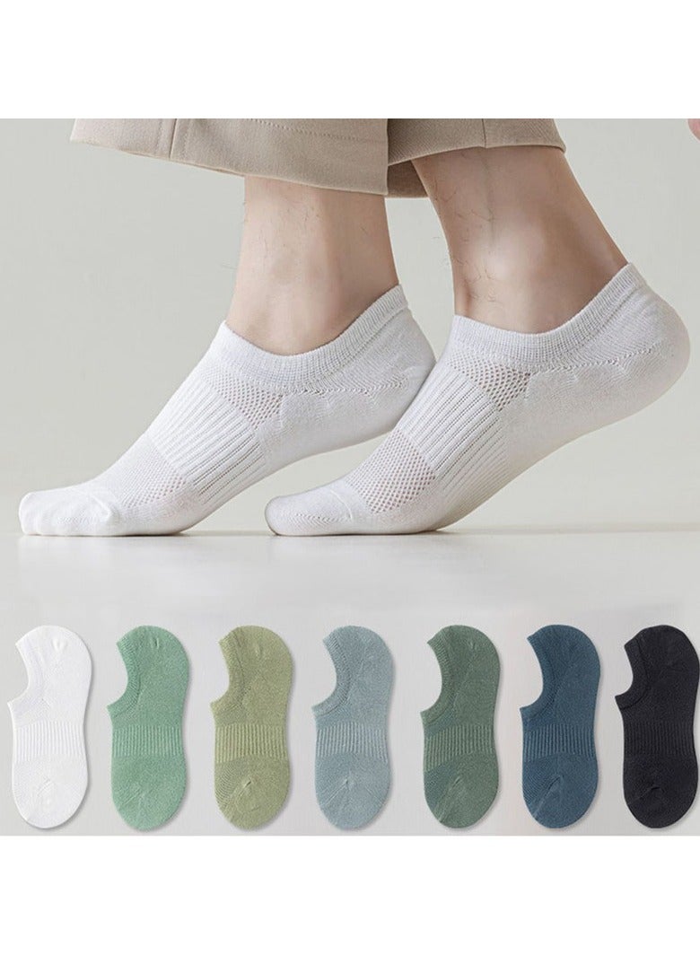 7 Pairs Unisex Ankle Socks Breathable Low Cut Athletic Running Sports Socks - Image 1