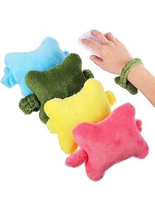 4 Pcs Mouse Wrist Rest Set Ergonomic Support Cushion Non Slip Base Army Green Yellow Pink Blue - Image 1