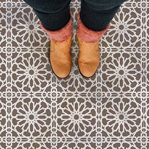 NAKLEO Vilar Tile Reusable Plastic Stencil - 10x10cm / 3.9” x 3.9” - Spanish Moorish Star - Moroccan Geometric - Paver Block Concrete Floor Wall Painting Template Wood - Image 2
