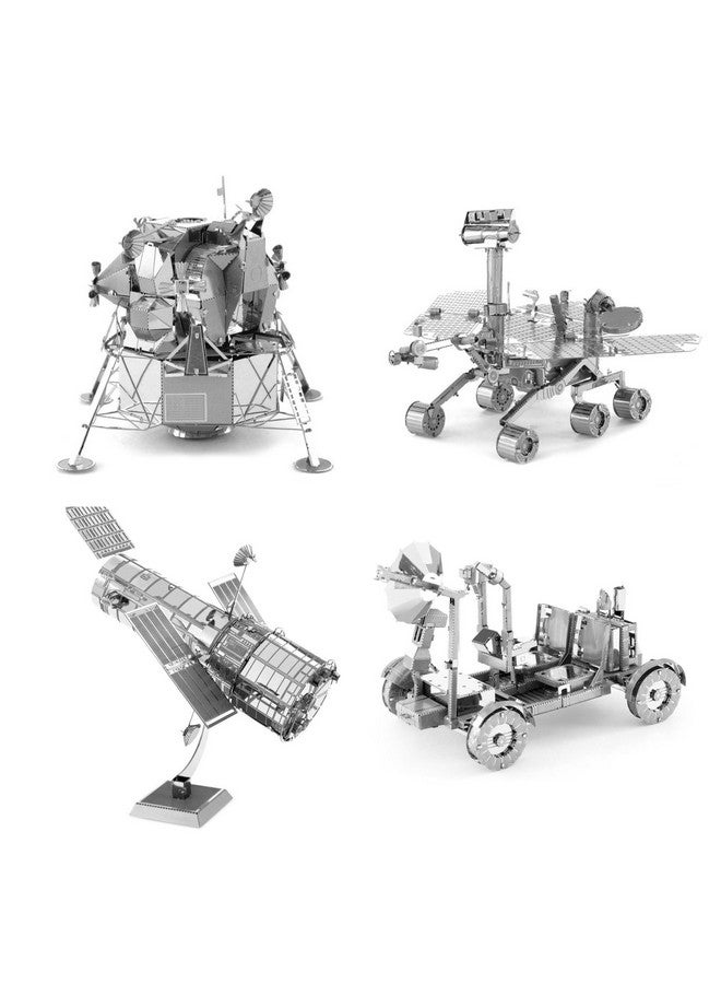 Fascinations Fascinations Metal Earth Space Metal Model Kits Set of 4 - Hubble Telescope - Apollo Lunar Rover - Apollo Lunar Module - Mars Rover  - Image 1