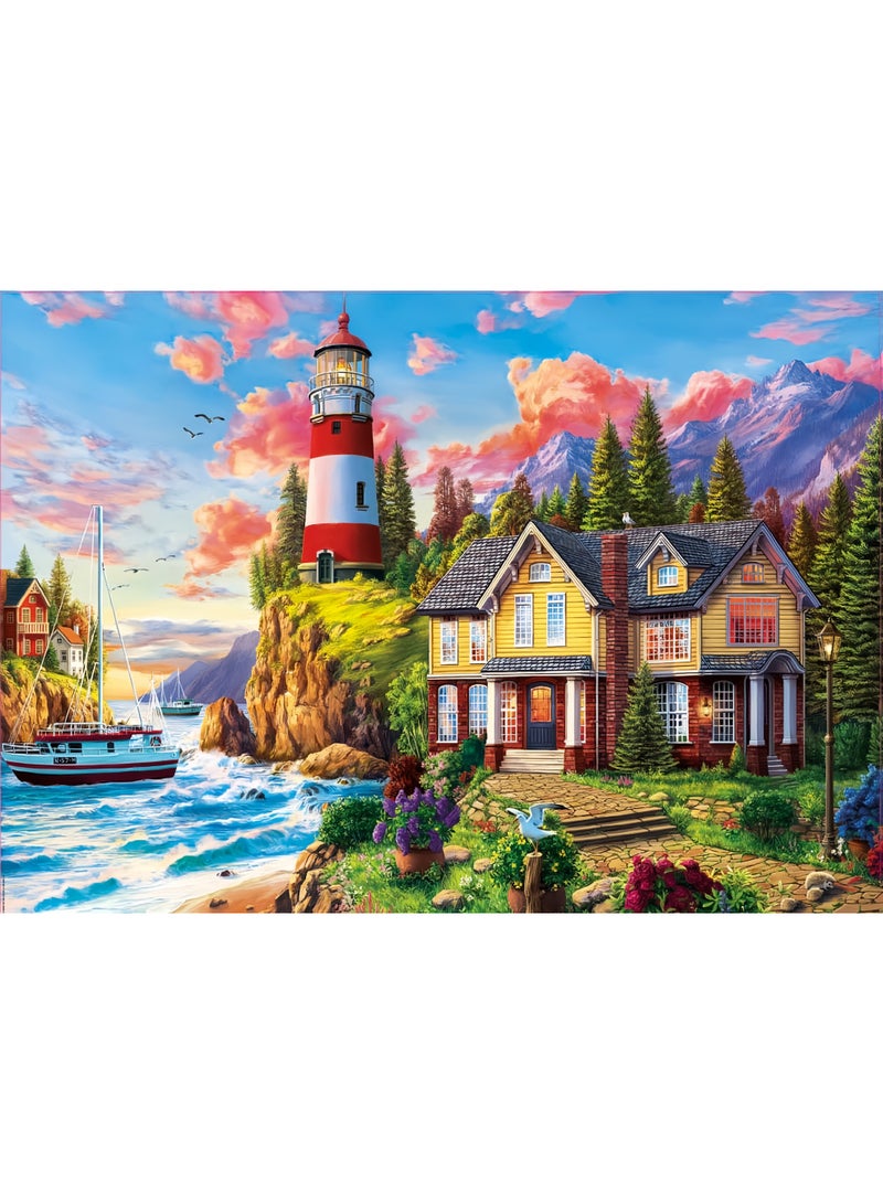 لغز مكون من 1000 قطعة | لغز تحت عنوان منزل قرية الجزيرة الساحلية | لغز وألعاب تعليمية غير رسمية للبالغين والأطفال - Image 1