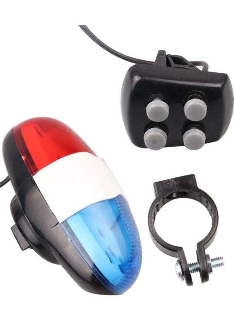 SYOSI Practical Bicycle Police Front Light Warning Siren Cycling Electric Horn Bell With 6 LED - Image 2