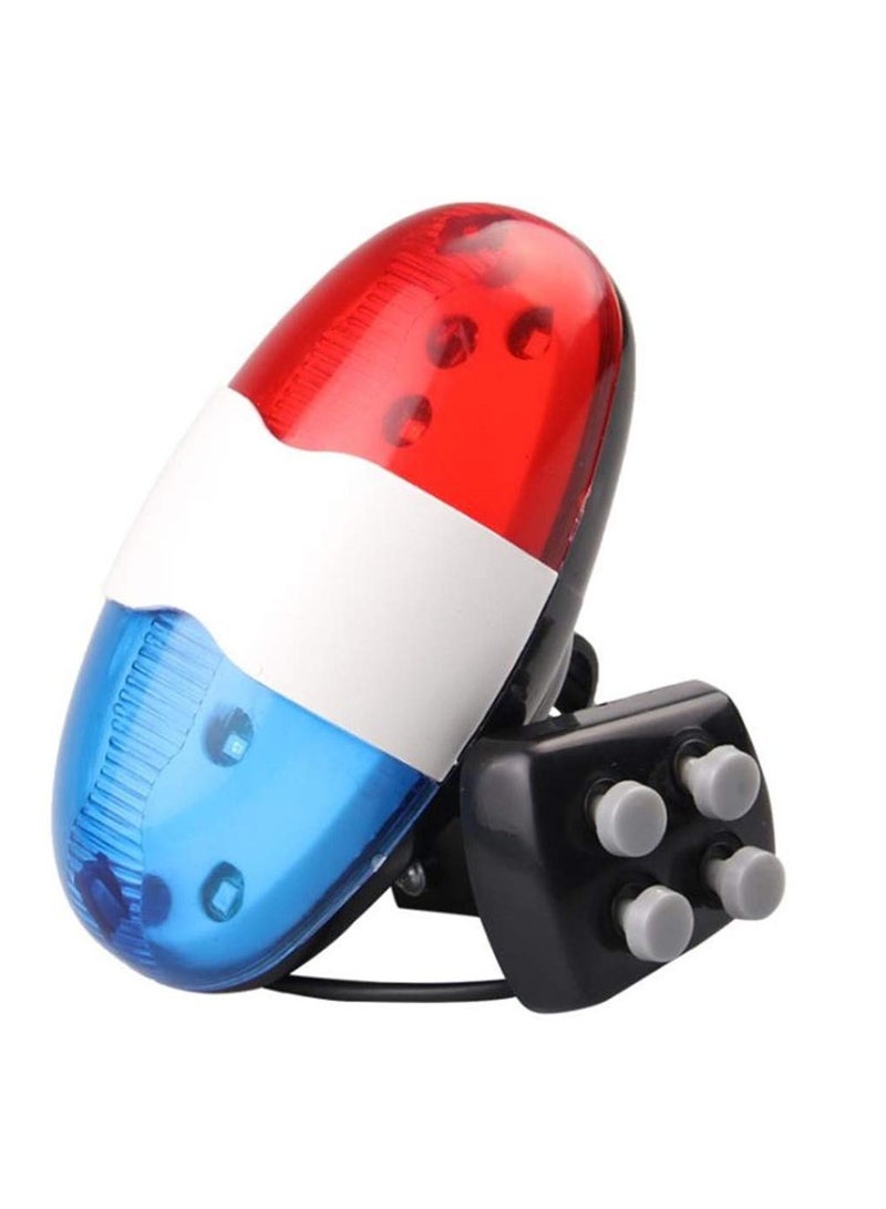 SYOSI Practical Bicycle Police Front Light Warning Siren Cycling Electric Horn Bell With 6 LED - Image 1
