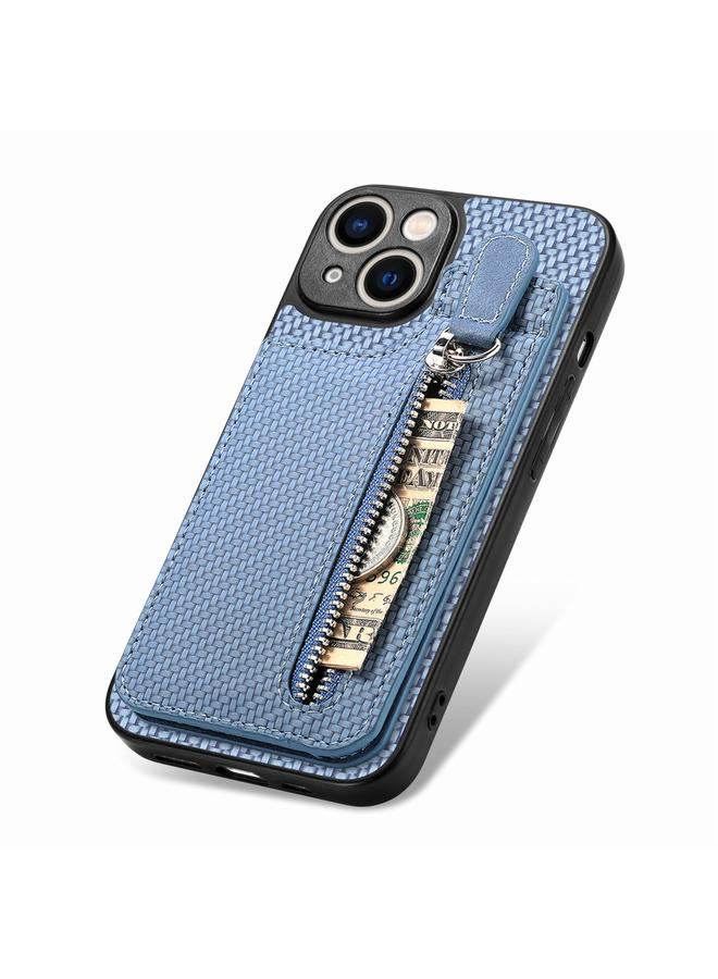 اس-توب جراب هاتف iPhone 14 من ألياف الكربون مع سحاب رأسي قابل للطي - Image 4