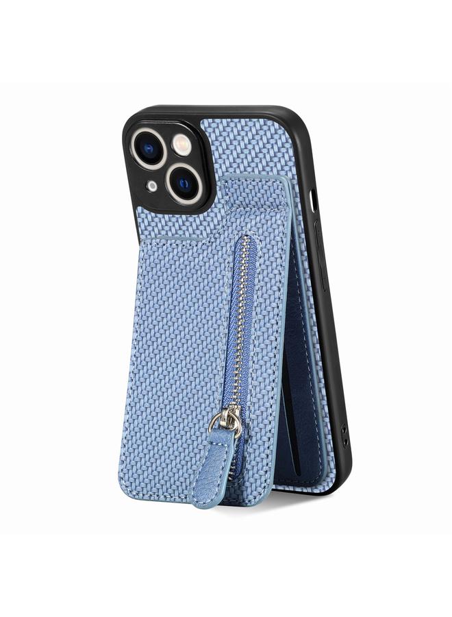 اس-توب جراب هاتف iPhone 14 من ألياف الكربون مع سحاب رأسي قابل للطي - Image 1