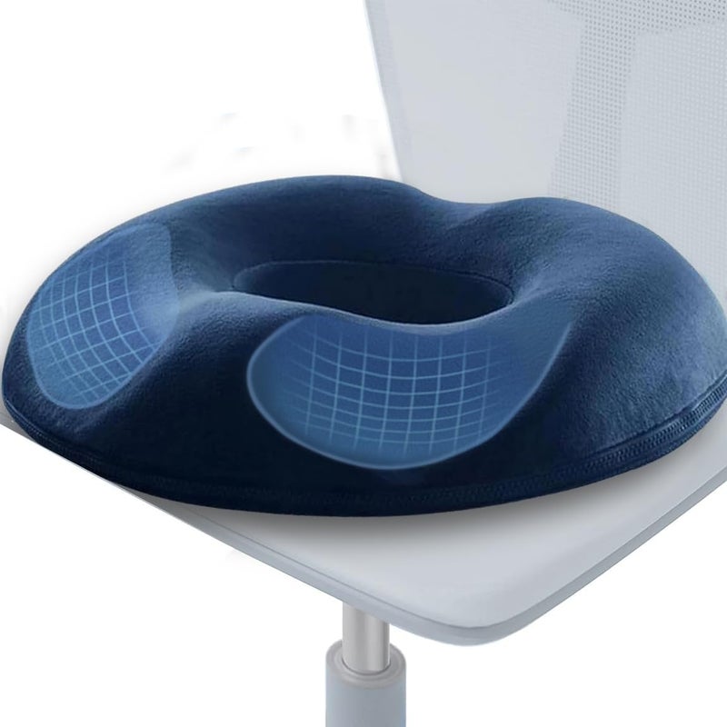 BLYPHOO Memory Foam Seat Cushion：Massage Donut Pillow Anti Hemorrhoids Hip Push Up Yoga, Coccyx Orthopedic Seat Cushion, Comfort Tailbone Pillow, Coccyx Donut Cushion for Home Office Car Chair (For Women) - Image 1