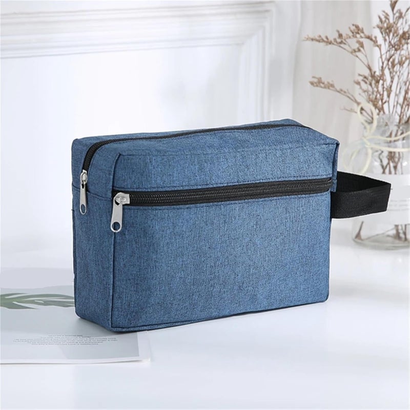 Makeup Bag Travel Mens Toiletry Bag Women Cosmetic Necessaire Case Ladies Makeup Beauty Wash Pouch Handbag Organizer for Storing Cosmetics(A-Blue) - Image 2