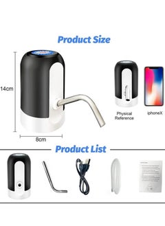 دينكس مضخة زجاجة مياه موزع مياه مضخة مياه كهربائية محمولة مع شحن USB  - Image 3