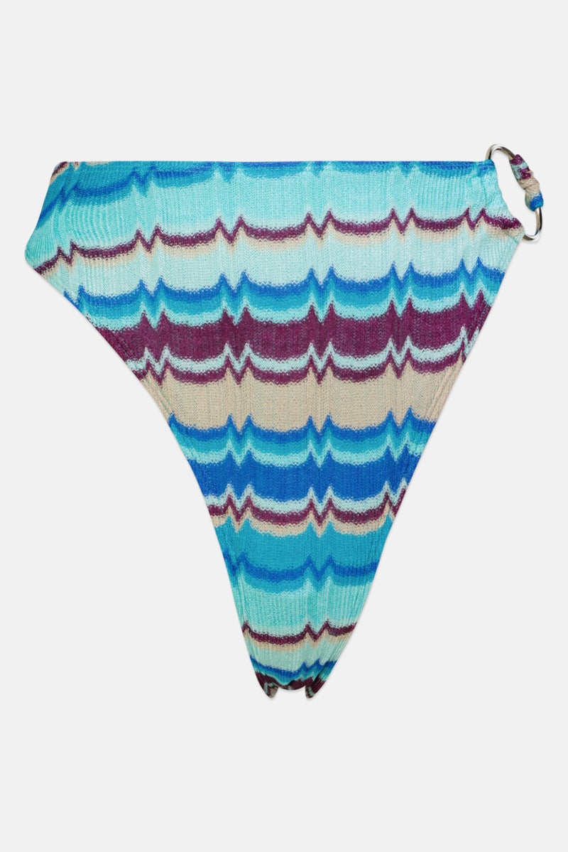 RIVER ISLAND Women Textured Pull On Bikini Bottom, Multicolor - Image 1
