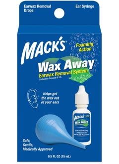 Mack's Wax Away Ear Wax Removal System - 0.5 Fl Oz Ear Drops With Ear Syringe  - Image 1