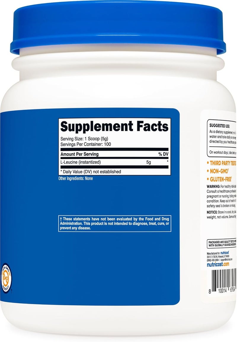 Nutricost بودرة ليوسين نقية من نوتريكوست 500 جرام - Image 5
