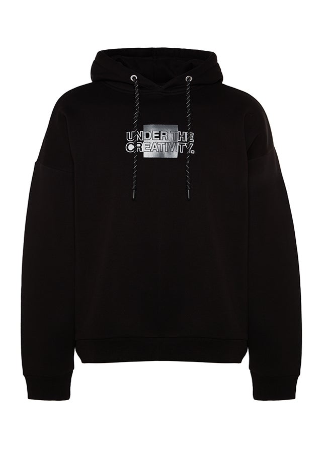 trendyol - Black Men's Hoodie Long Sleeve Sweatshirt - Image 1