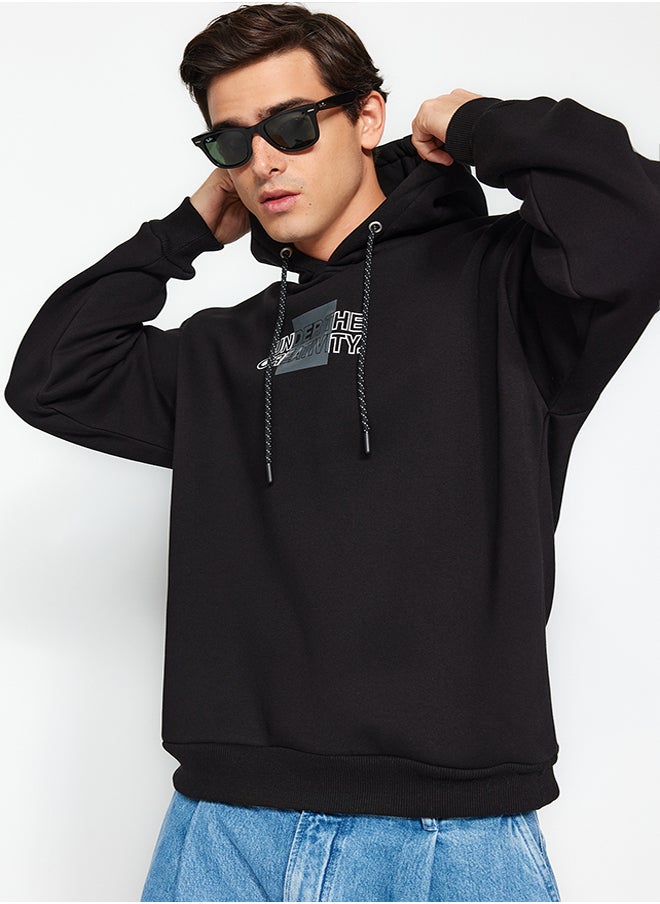 trendyol - Black Men's Hoodie Long Sleeve Sweatshirt - Image 1
