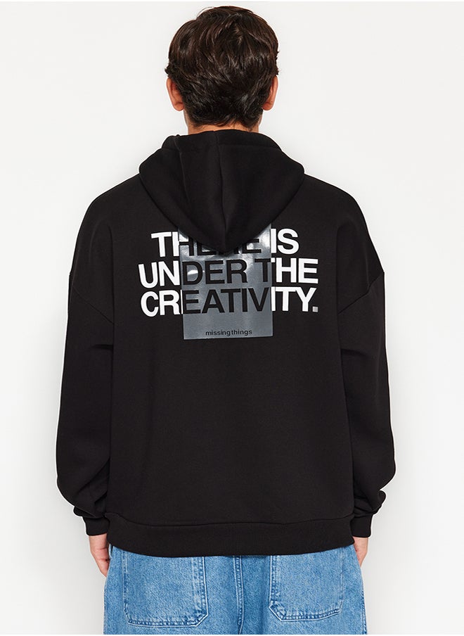 trendyol - Black Men's Hoodie Long Sleeve Sweatshirt - Image 1